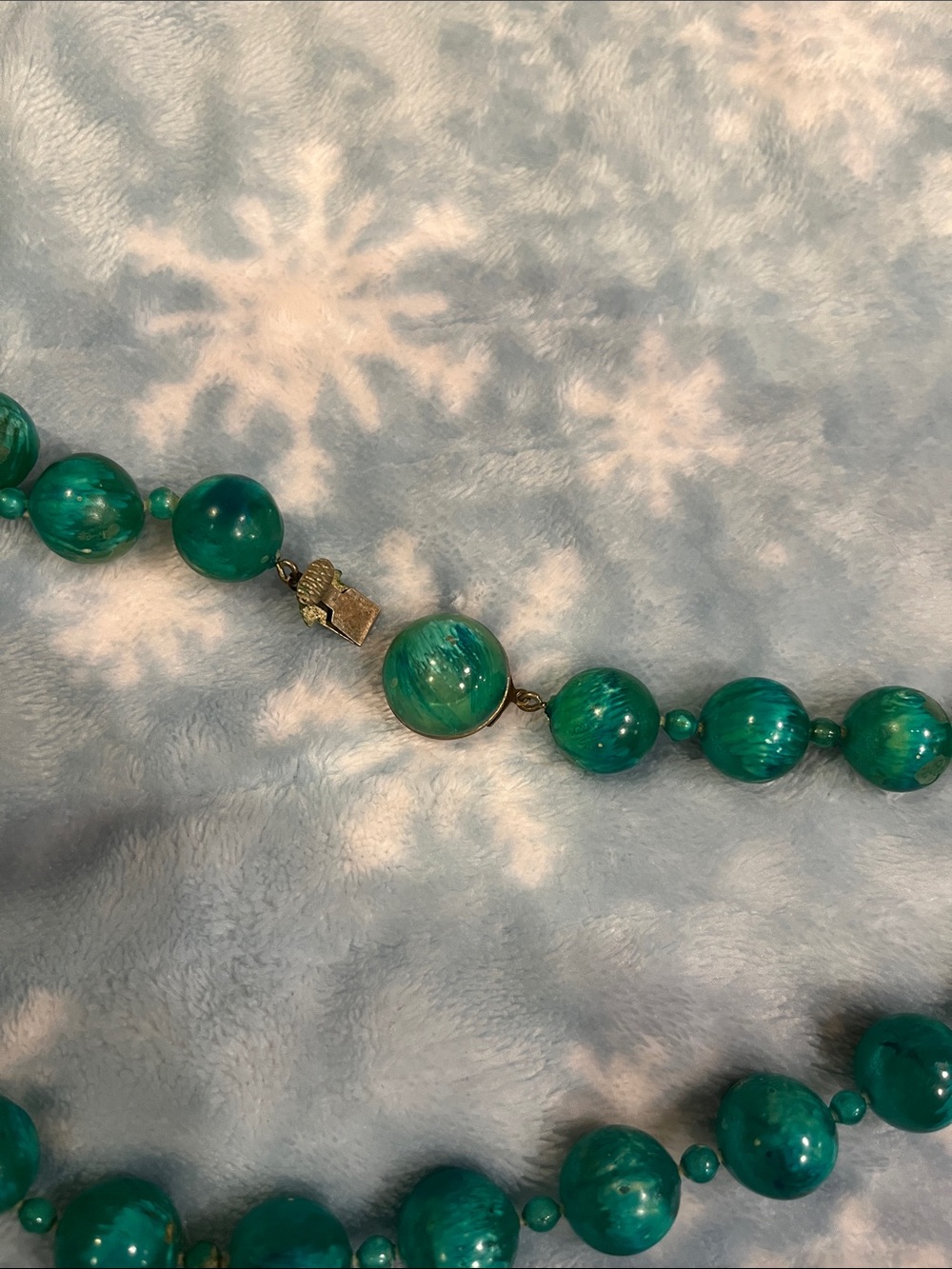 Teal Beaded vintage Necklace - Women Jewelry - Picture 5 of 10
